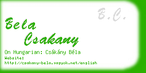 bela csakany business card