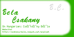 bela csakany business card